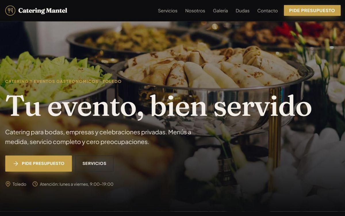 Ejemplo de página web para caterings